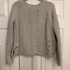 Lush Textured Knit Sweater in Gray